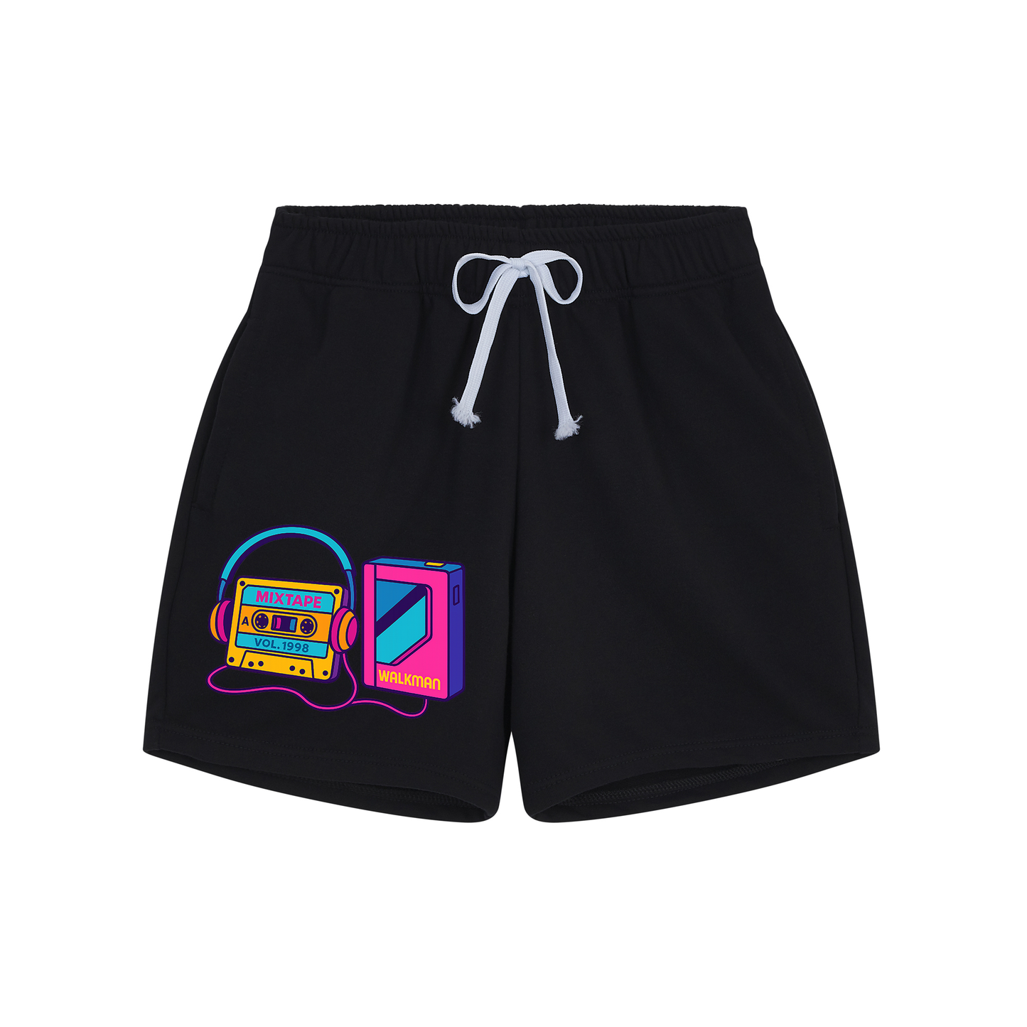 90s Mixtape Walkman Shorts – Purple Version