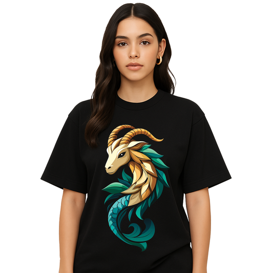 Capricorn Abstract Sea Goat T-Shirt - Unisex