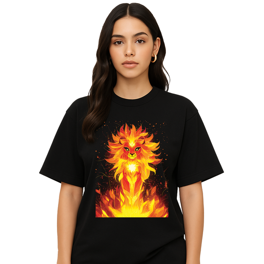 Leo Fire Spirit Lion T-Shirt - Unisex