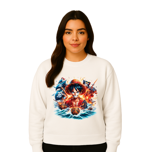 Luffy Commanding Fire Armada One Piece Sweatshirt - Unisex