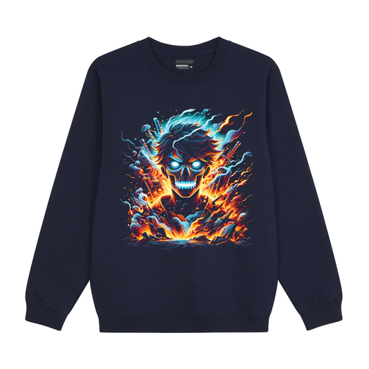 Luffy Flame Skull One Piece Sweatshirt - Unisex