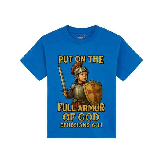 Put On the Full Armor of God Bible Verse Shirt for Kids - Unisex
