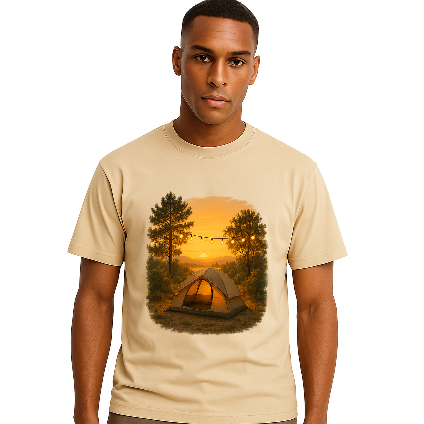 Sunset Camp Tent Graphic Tee - Unisex