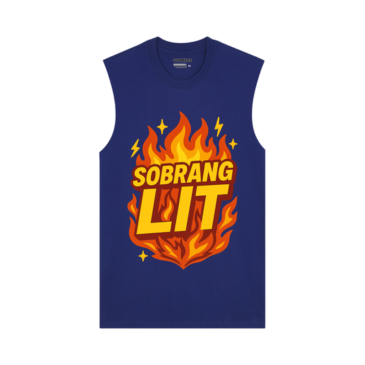 Sobrang LIT Fire Print Muscle Tee