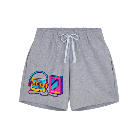 90s Mixtape Walkman Shorts – Purple Version