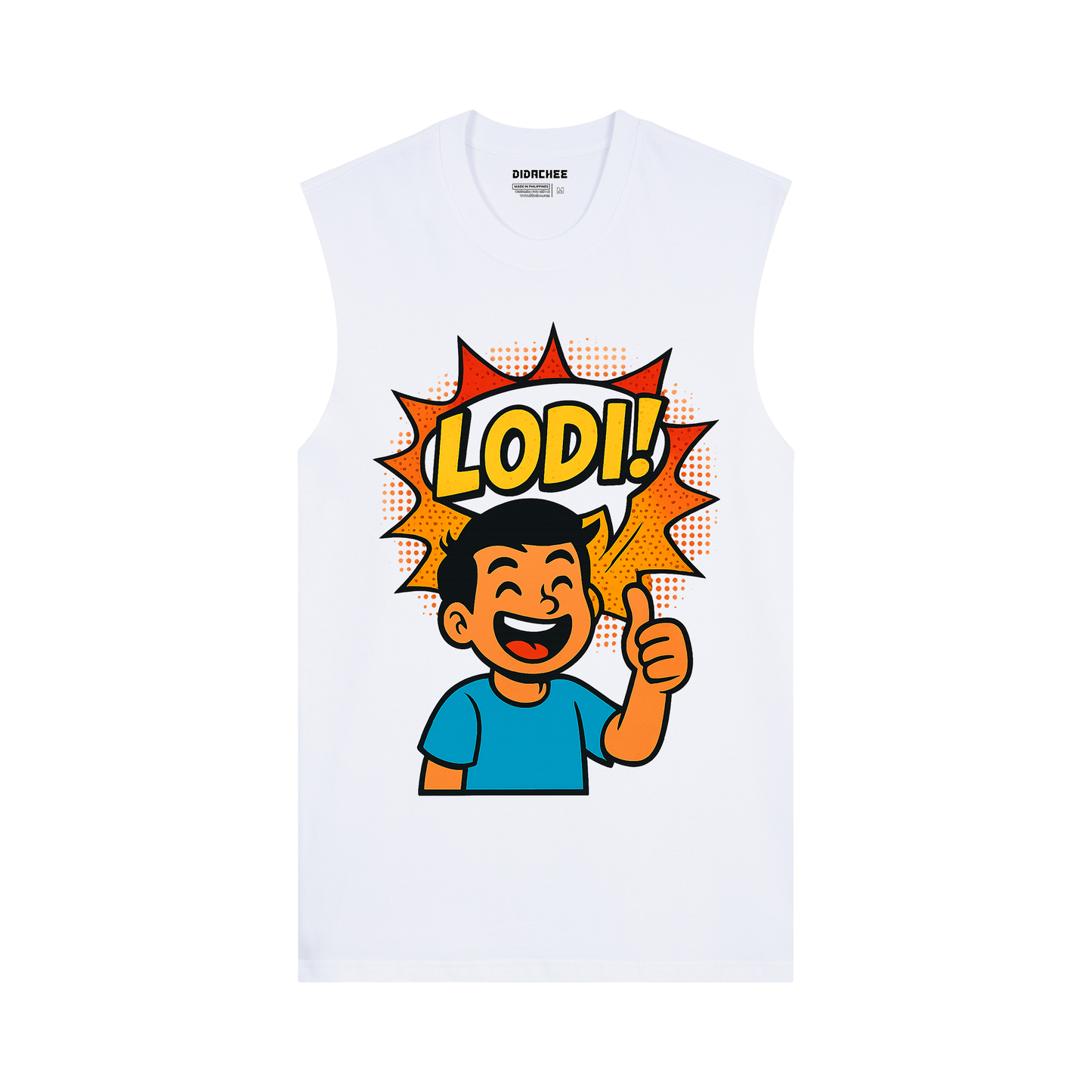 Lodi! Pop Art Filipino Slang Muscle Tee (Blue Shirt Guy) - Unisex