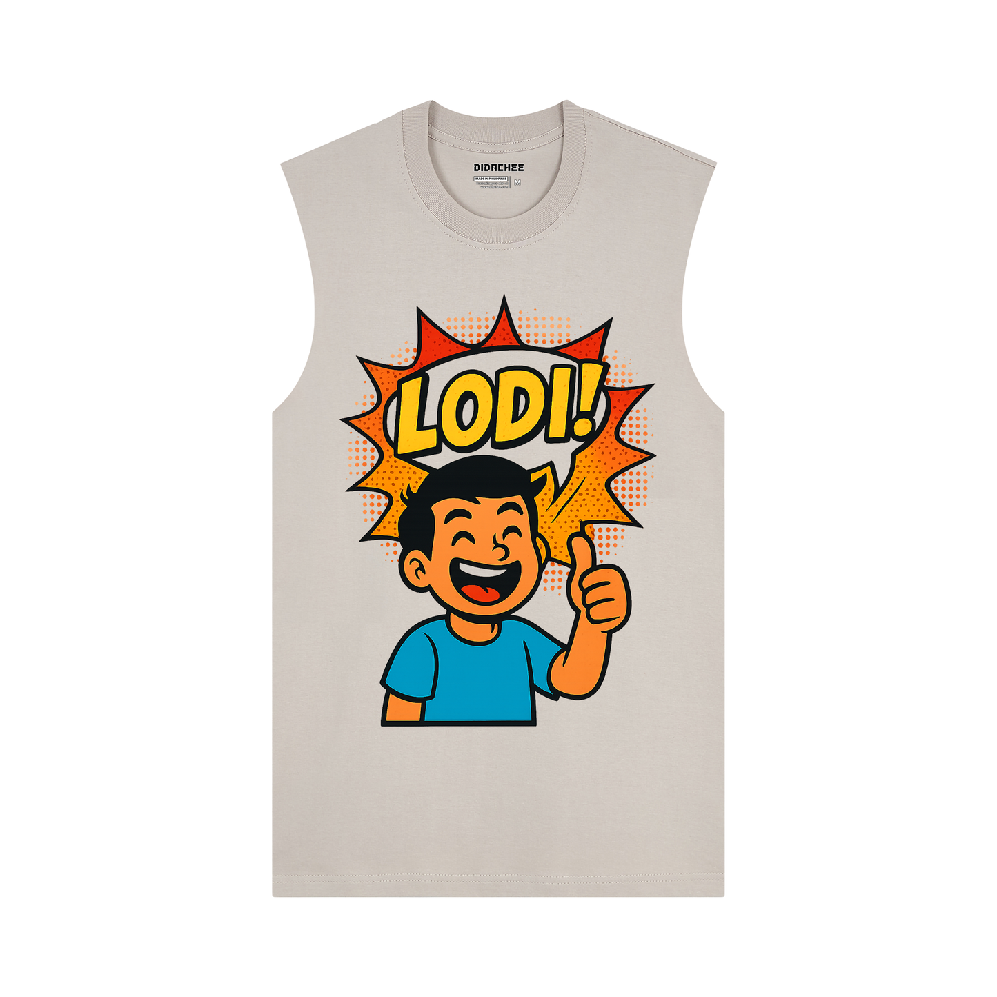Lodi! Pop Art Filipino Slang Muscle Tee (Blue Shirt Guy) - Unisex