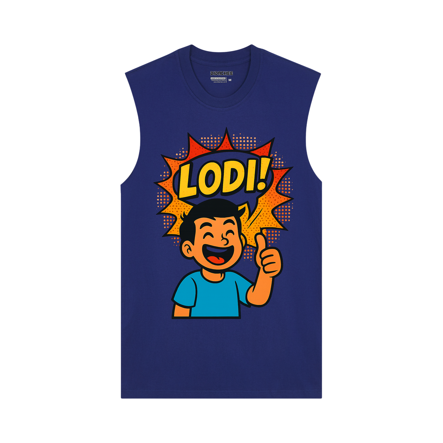 Lodi! Pop Art Filipino Slang Muscle Tee (Blue Shirt Guy) - Unisex