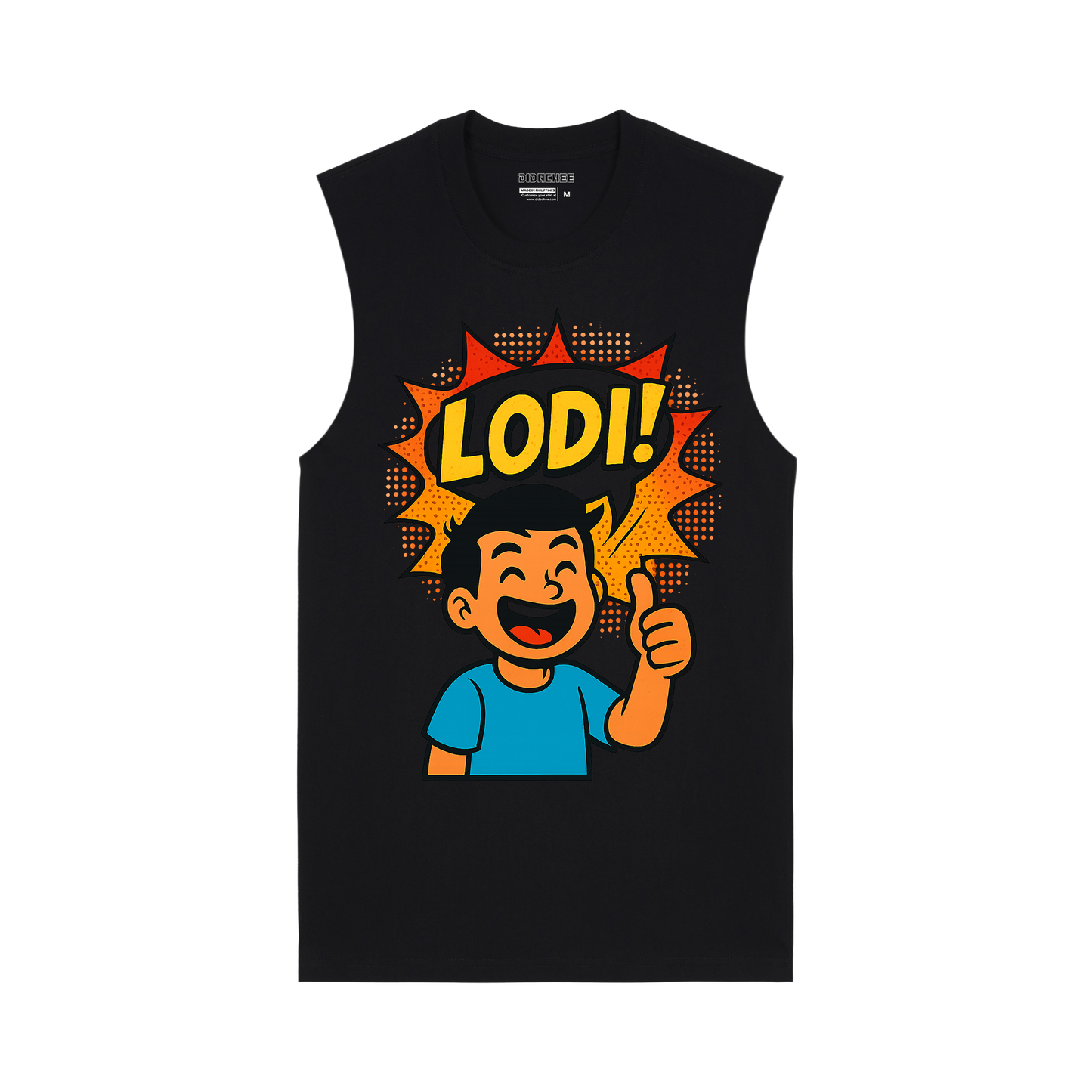 Lodi! Pop Art Filipino Slang Muscle Tee (Blue Shirt Guy) - Unisex