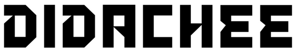 Official Didachee Clothing Store logo: stylized geometric uppercase letters outlined in white on a solid black background.