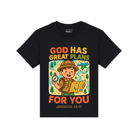 God Has Great Plans Bible Verse Shirt for Kids - Unisex
