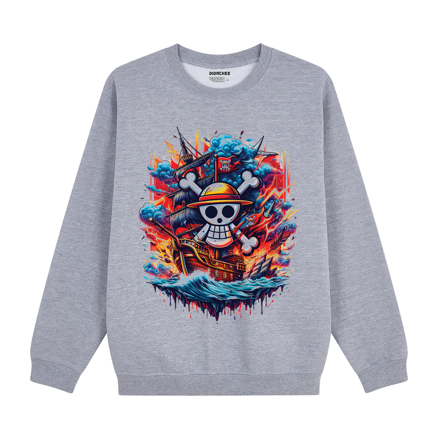 Straw Hat Jolly Roger Pirate Ship Sweatshirt - Unisex