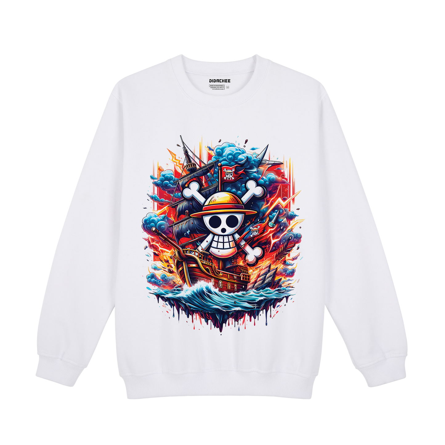 Straw Hat Jolly Roger Pirate Ship Sweatshirt - Unisex