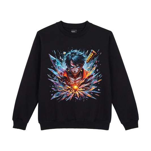 Luffy Crystal Power Burst One Piece Sweatshirt - Unisex