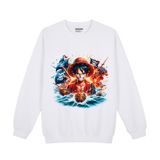 Luffy Commanding Fire Armada One Piece Sweatshirt - Unisex