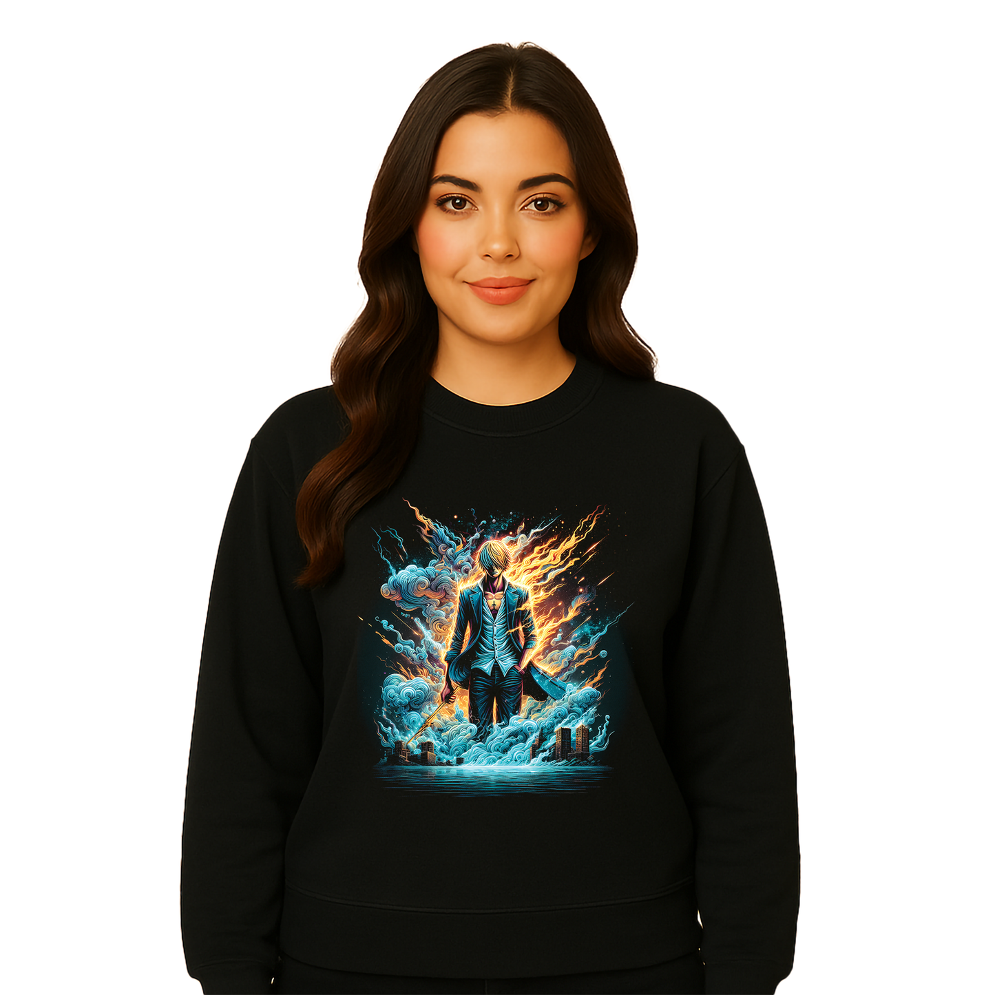 Sanji Firewalk Ocean Mist One Piece Sweatshirt - Unisex