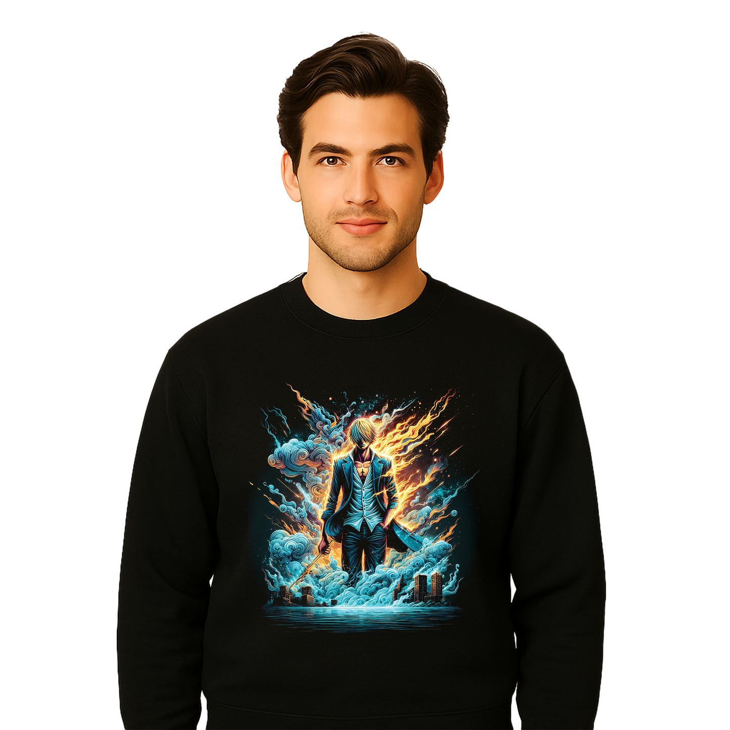 Sanji Firewalk Ocean Mist One Piece Sweatshirt - Unisex