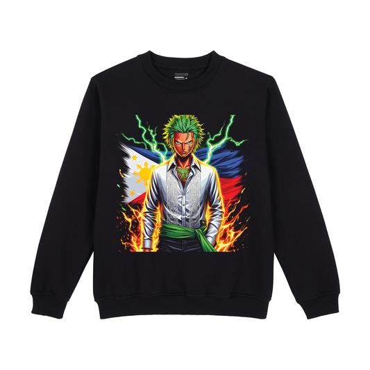 Zoro in Barong Tagalog with PH Flag One Piece Sweatshirt - Unisex