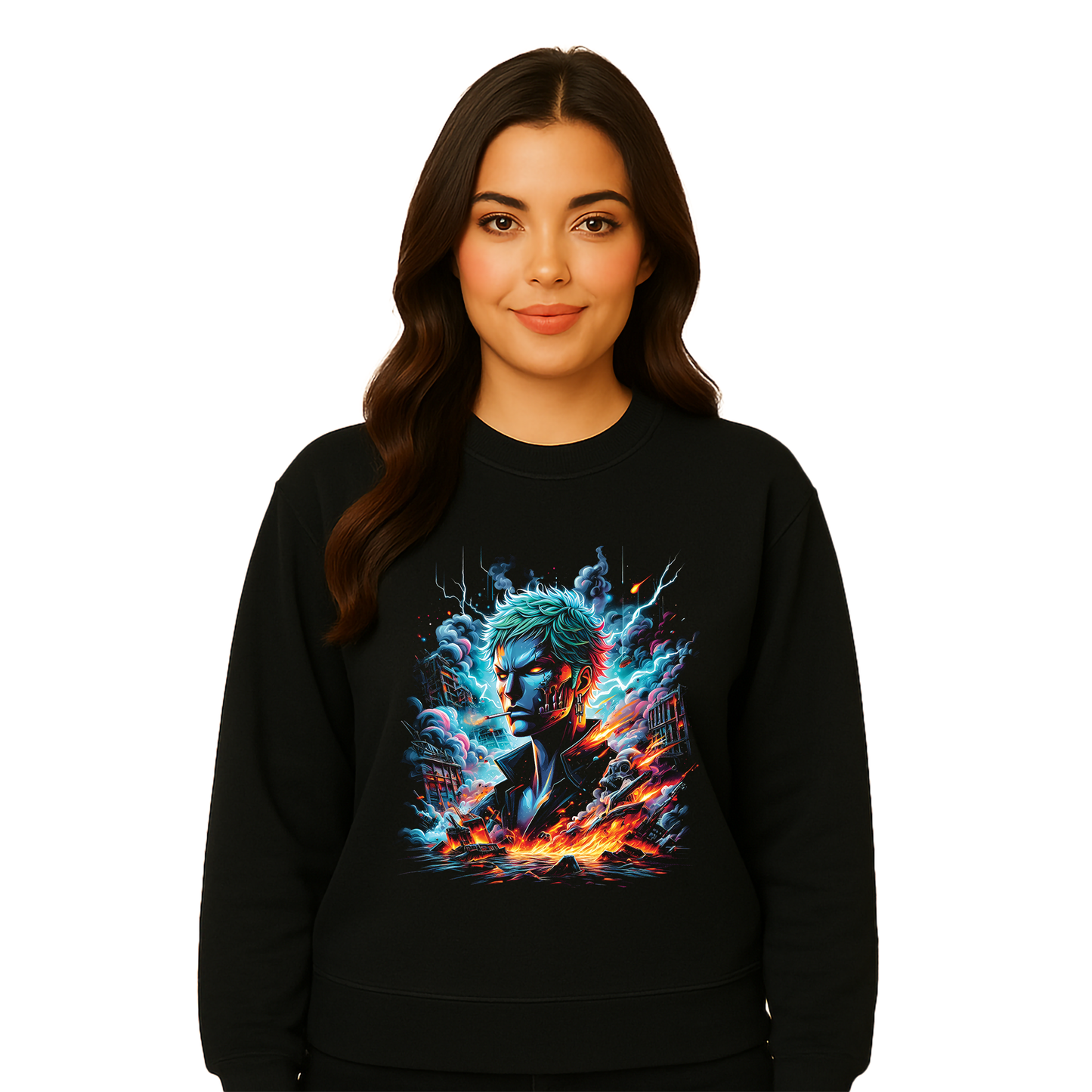 Zoro Cyber Rage One Piece Sweatshirt - Unisex