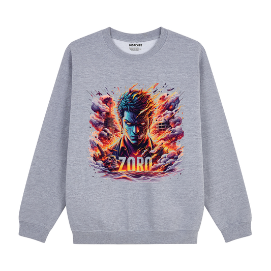 Zoro Flame Skull Warzone One Piece Sweatshirt - Unisex
