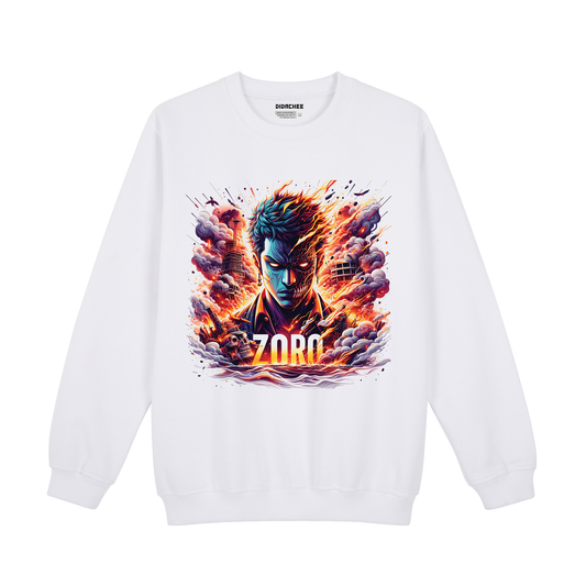 Zoro Flame Skull Warzone One Piece Sweatshirt - Unisex