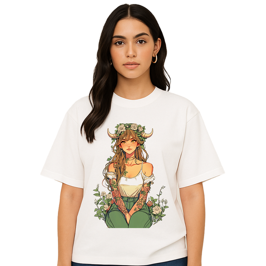 Taurus Floral Crown Girl Tee
