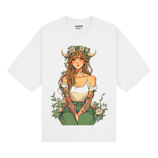 Taurus Floral Crown Girl Tee