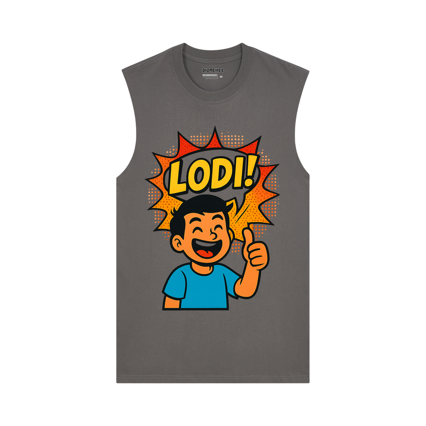 Lodi! Pop Art Filipino Slang Muscle Tee (Blue Shirt Guy) - Unisex