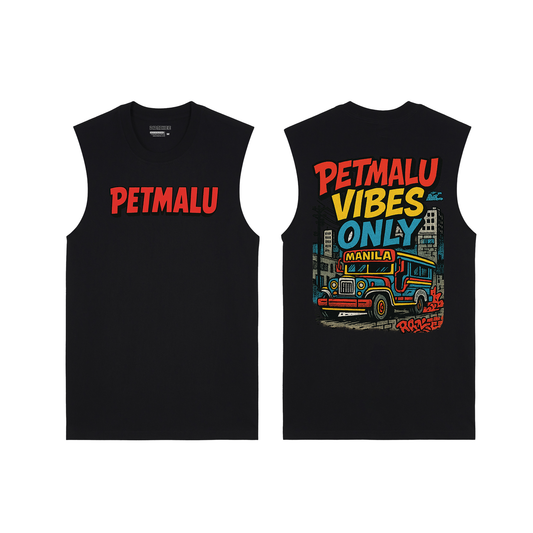 Petmalu Vibes Only Jeepney Filipino Graphic Muscle Tee - Unisex