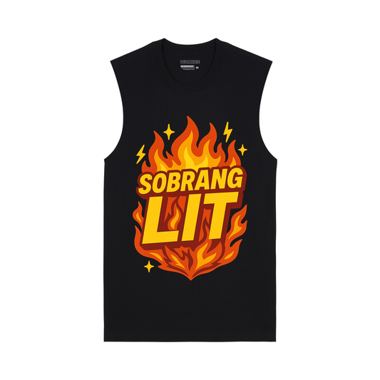 Sobrang LIT Fire Print Muscle Tee